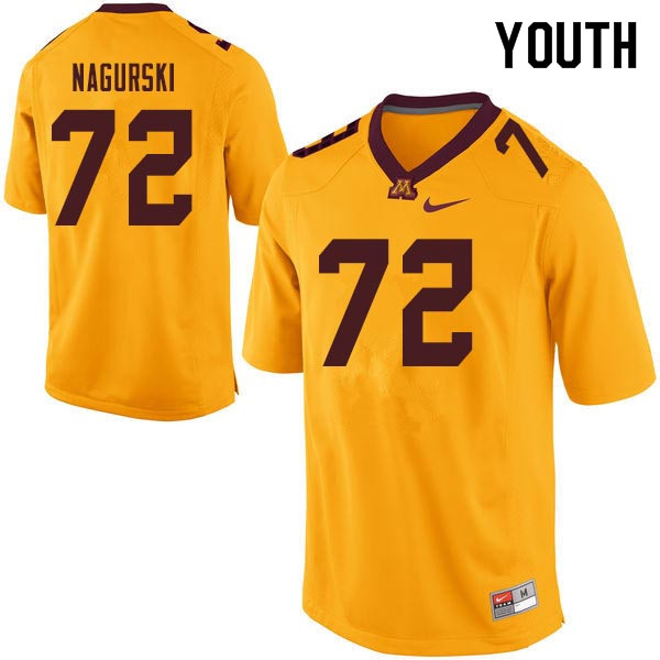 Youth #72 Bronko Nagurski Minnesota Golden Gophers College Football Jerseys Sale-Gold - Click Image to Close